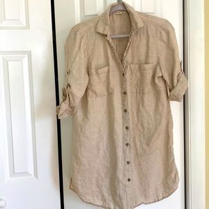 Linen shirt dress